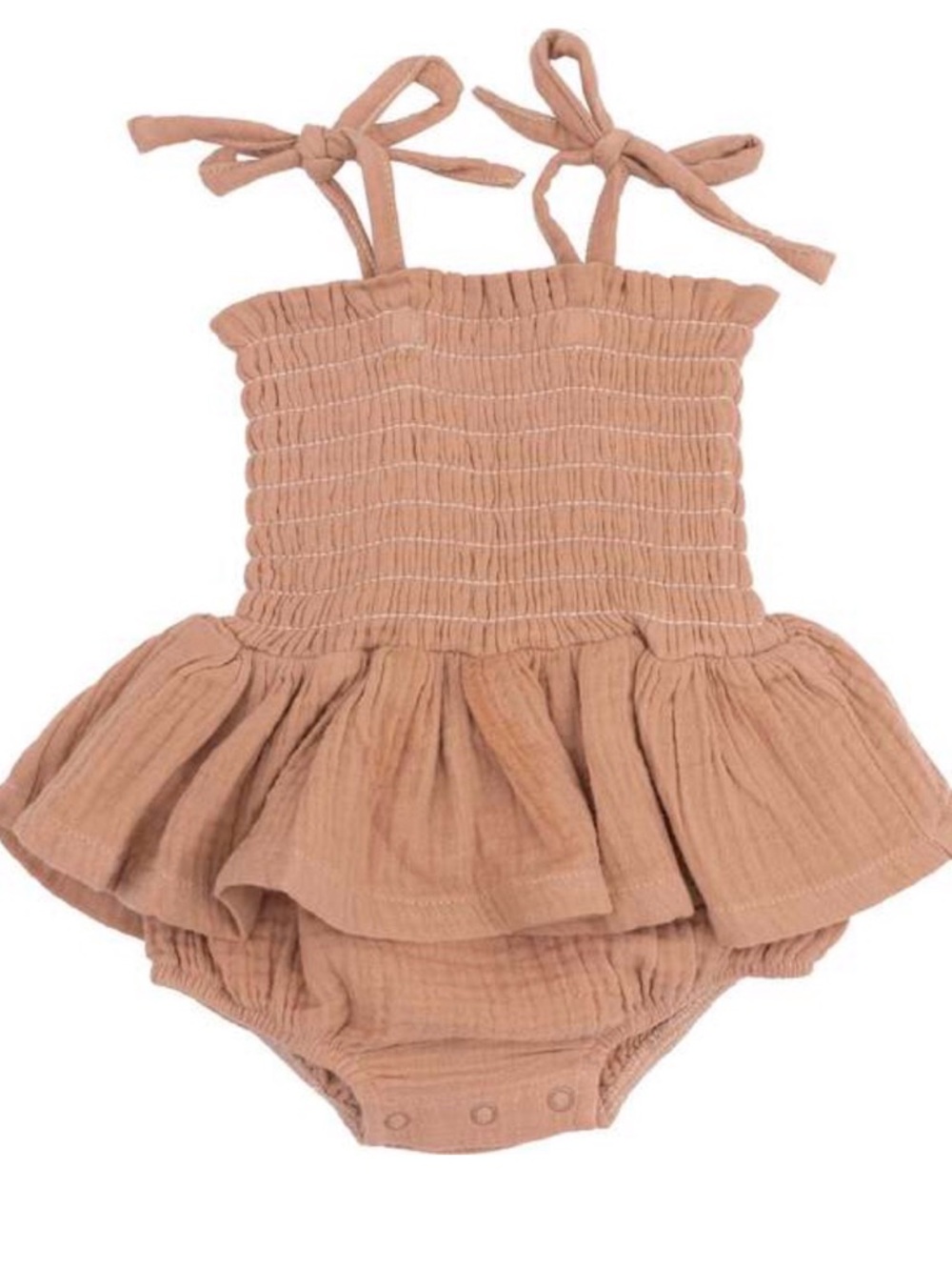 Angel Dear Smocked Bubble with Skirt in Camel